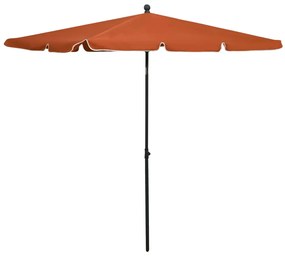 vidaXL Guarda-sol de jardim com mastro 210x140 cm terracota