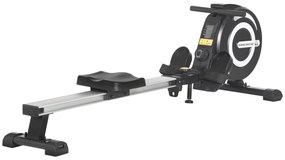 HOMCOM Máquina de Remo Dobrável com 8 Níveis de Resistência Magnética Volante de Inércia de 4kg Monitor LCD Aço Alumínio Carga 120kg | Aosom Portugal