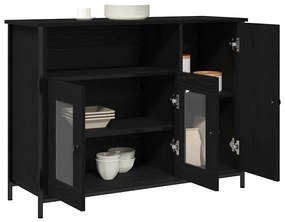 Estante Preto Carvalho 100x35x75 cm Madeira de Engenharia