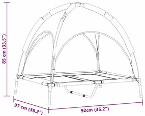 Cama Elevada para Cães com Capa Removível Castanha L Aço