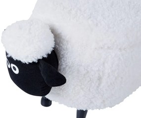 Tamborete em tecido branco com arrumação SHEEP Beliani