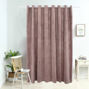 Cortina blackout c/ argolas metal 290x245cm veludo rosa antigo