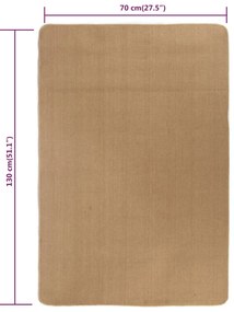 Tapete de divisão em juta com apoio de látex 70x130 cm natural