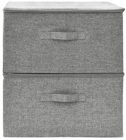 Caixas de arrumação 2 pcs 43x34x23 cm tecido cinzento