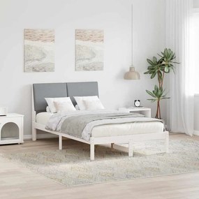 vidaXL Estrutura da cama Branco e cinza claro 120 x 190 cm