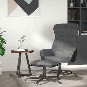 vidaXL Cadeira de descanso com banco tecido cinzento-claro