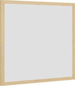 Espelho de parede quadrado de 50 x 50 cm, com moldura em madeira natural, ideal para a casa de banho, sala de estar ou quarto