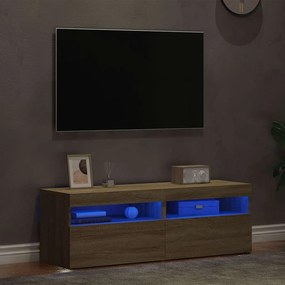 Móveis de TV com luzes LED 2 pcs 60x35x40 cm carvalho sonoma