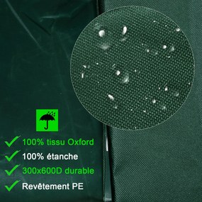 Capa/Lona de proteção impermeável para mobiliário de jardim em tecido Oxford 600D, retangular, 210 L x 140 L x 80 A cm, verde