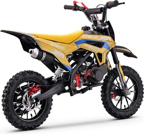 Mini Moto de cross a gasolina para crianças BNO Motors CROSS XM 50cc Amarela