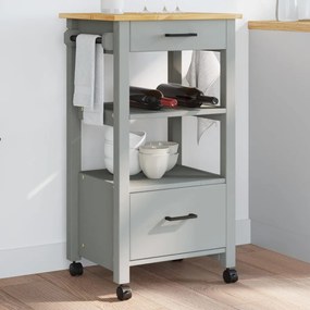 vidaXL Carrinho de cozinha MONZA 48x40x90 cm madeira de pinho maciça