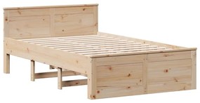 Cama sem colchão com cabeceira 120x200 cm pinho maciço