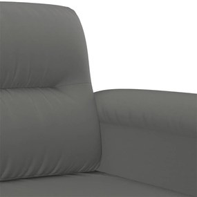 Sofá de 2 lugares 140 cm tecido de microfibra cinzento-escuro