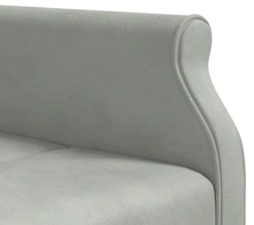 Sofá-cama em forma de L 271x140x70 cm veludo cinzento-claro
