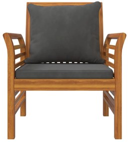5 pcs conjunto lounge de jardim c/ almofadões acácia maciça