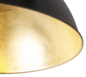 Luminária de teto industrial preta com ouro ajustável - Magnax Industrial