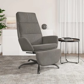 3097908 vidaXL Cadeira de descanso com apoio de pés veludo cinza-claro