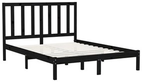 Estrutura de cama king 150x200 cm madeira maciça preto