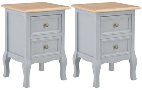 vidaXL Mesas-de-cabeceira 2 pcs 35x30x49 cm MDF cinzento