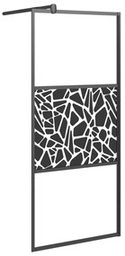 Divisória de chuveiro 80x195cm vidro ESG design de pedras preto