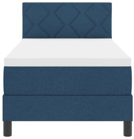 Cama Box Spring com Colchão Azul 80x200 cm Tecido