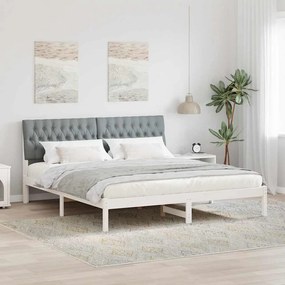 vidaXL Estrutura de Cama com Cabeceira Estofada Branco 180 x 200 cm