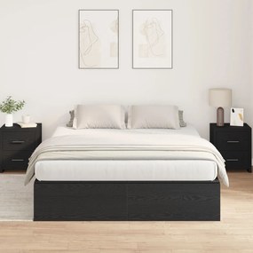 Cama com Arrumação vidaXL Madeira Preta 140x200 cm