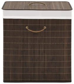 Cesto retangular para roupa suja bambu castanho escuro