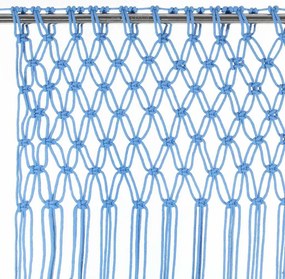 Cortina macramé 140x240 cm algodão azul
