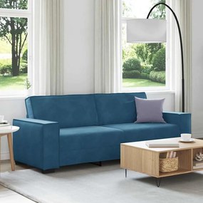 vidaXL Sofá de 3 lugares 220x78x84 cm veludo azul