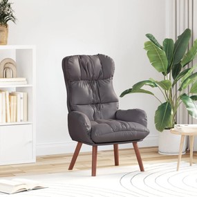 Poltrona Relaxante vidaXL em Couro Sintético Cinza