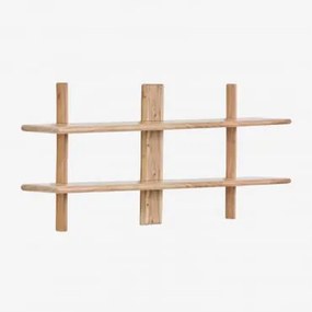 Estante De Parede ↔︎120 Cm Em Madeira De Acácia Erisu Castanho Acácia Rústico & ↑60 Cm - Sklum
