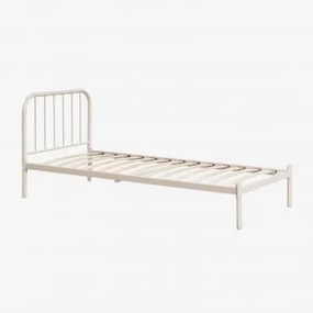 Cama Em Ferro Asteri Tapioca Bege & 90 X 190 Cm - Sklum