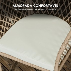 Conjunto 3 Peças de Jardim em Vime Conjunto com 2 Poltronas e 1 Mesa d