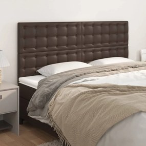 vidaXL Cabeceira de cama 4 pcs couro artificial 80x5x78/88 cm castanho