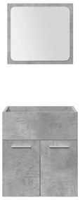 5 pcs conj. móveis casa banho derivados madeira cinza cimento
