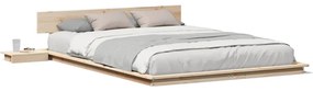Estrado de cama com mesas de cabeceira 160x200cm Madeira Maciça