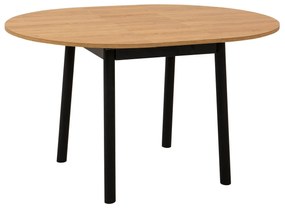 Mesa de Jantar Extensível Oliver – Carvalho/Preto – 100/131x75x100 cm