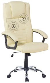 Cadeira de escritório com função de massagem e aquecimento em pele sintética creme COMFORT II Beliani