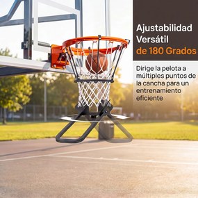 Acessório de Retorno para Basquetebol (CESTO NÃO INCLUIDO), Saída Ajustável a 180°, Preto