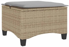 Bancos de jardim com almofadas 2 unid 55x55x36 cm vime PE bege