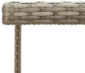 Mesa de jardim 109x107x74 cm vime PE e vidro cinzento