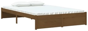 Estrutura cama pequena de casal 120x190 cm madeira castanho-mel