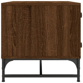 Mesa de centro c/ portas vidro 68,5x50x50 cm carvalho castanho
