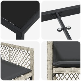 Conjunto de Jantar para Jardim vidaXL 5 Peças com Almofadas Cinza-Clar