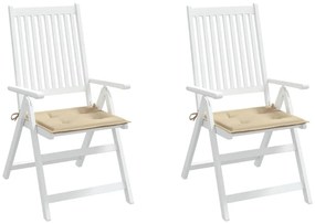 Almofadões p/ cadeiras de jardim 2 pcs tecido oxford bege