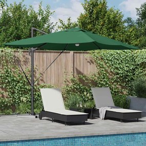 vidaXL Guarda-sol Verde de Braço Articulado Verde Poliéster, Metal Grande
