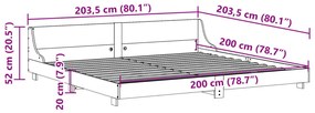 Cama sem colchão 200x200 cm pinho maciço castanho-mel