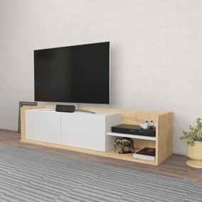 Móvel TV Krog – Carvalho e Branco – 160x35x36,8 cm