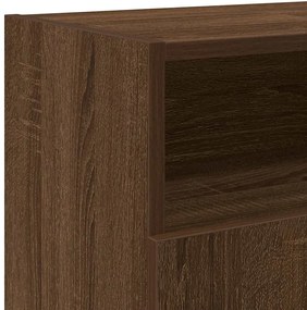 Móvel de TV com luzes LED 120x30x50 cm carvalho castanho